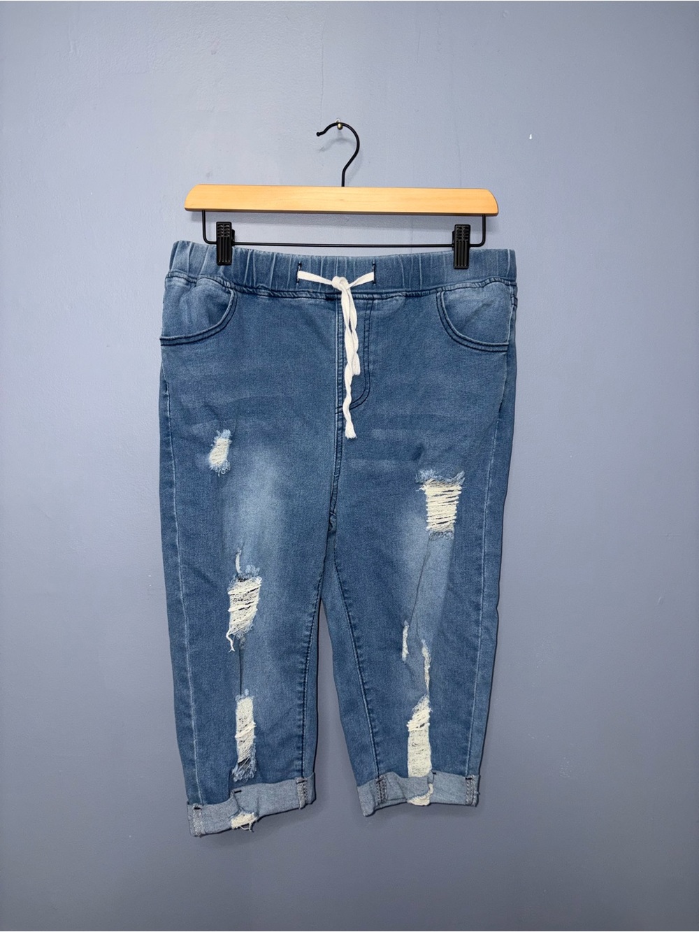 Distressed Jean Capris | Size XL
